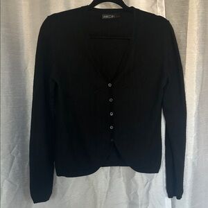 Marc Cain Black Cardigan Sweater / Cashmere and Silk blend